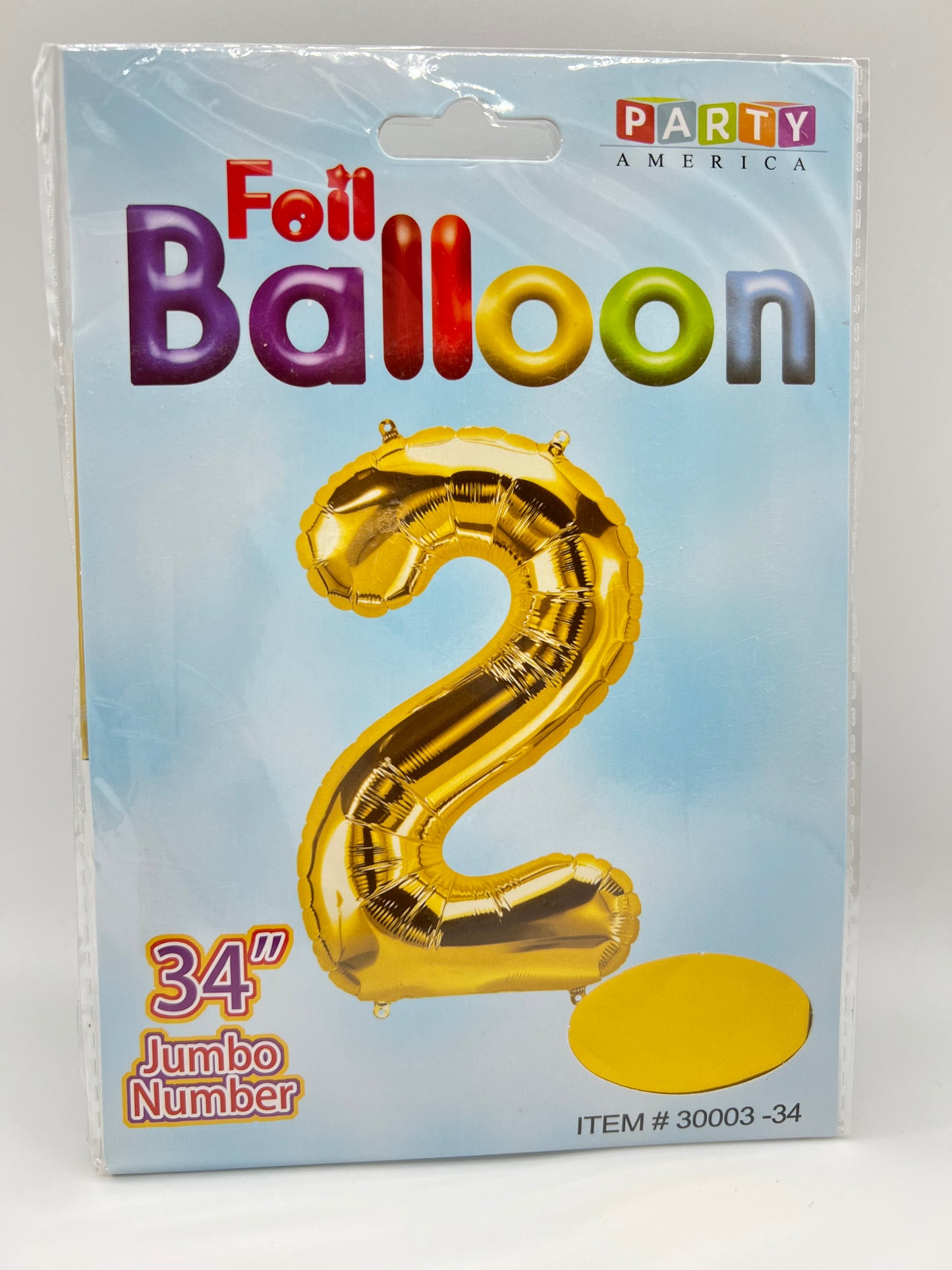 34’’ Number 2 Foil Balloon-Gold