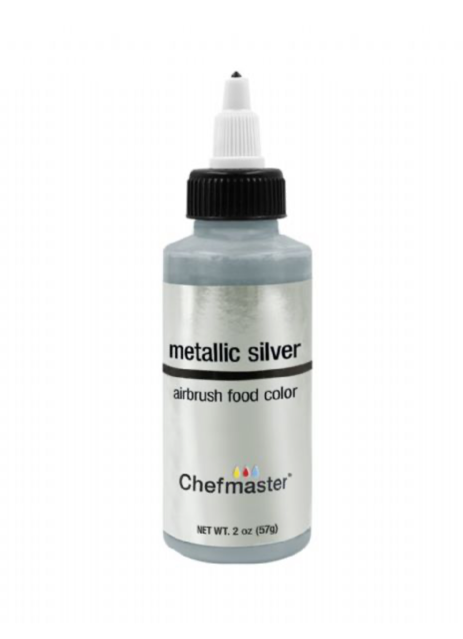 Chefmaster 2 oz Metalic Silver airbrush food color