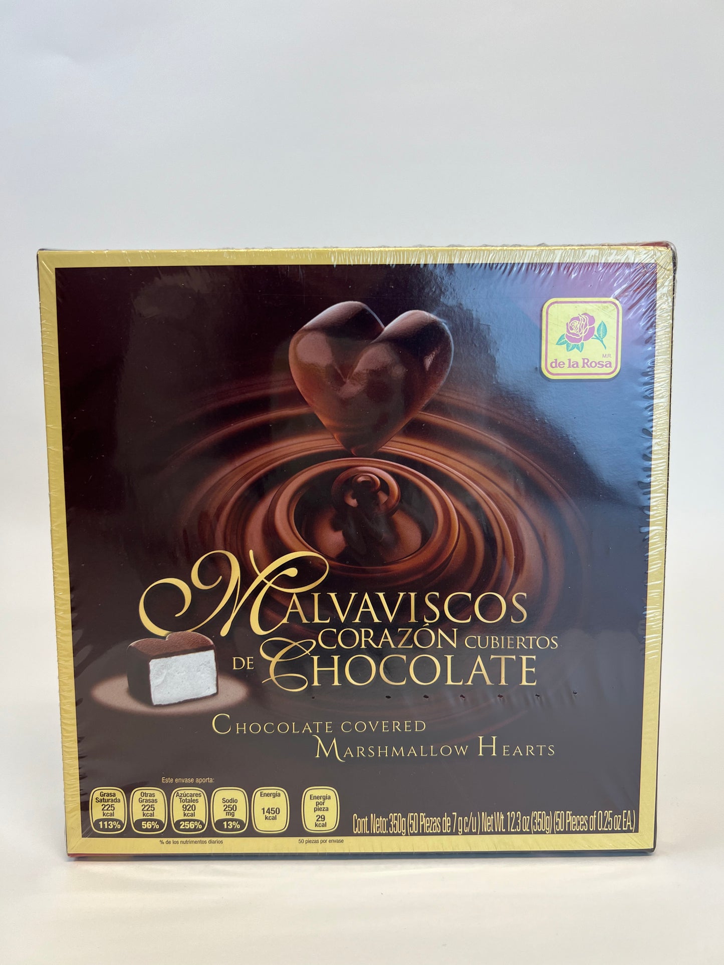 De la Rosa Malvaviscos de Corazón cubiertos de Chocolate